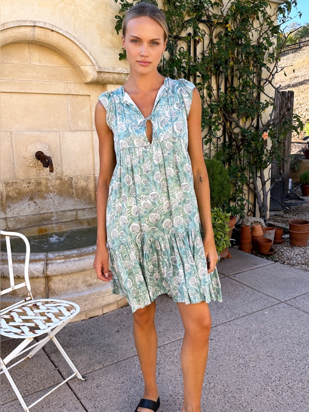 Emerson Fry Angel Dress 2 - Allium Azure Satin in XS/S